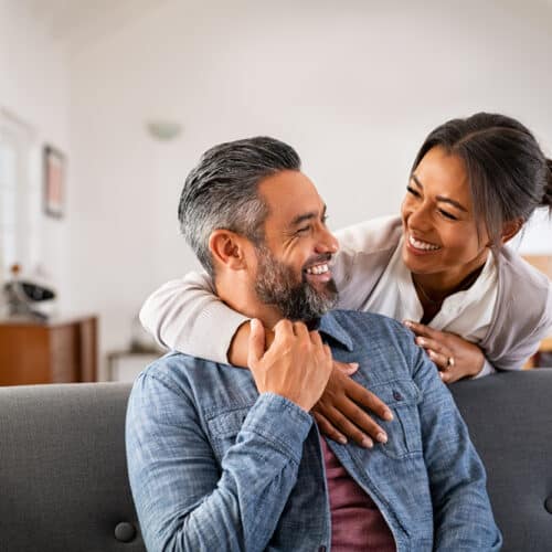 couple smiling