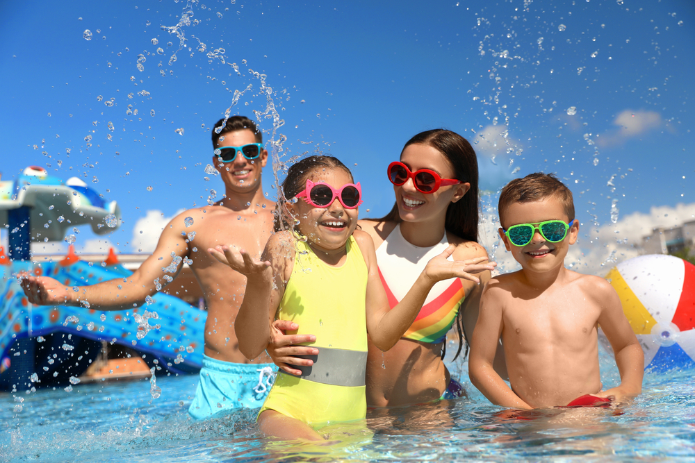 Family at a water park