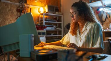 Engineer Using Old Desktop Computer - Vern Fonk, affordable car insurance in Washington